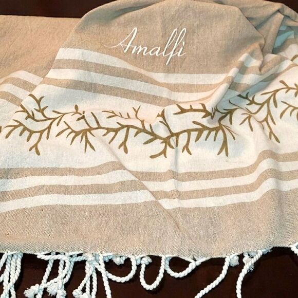 Amalfi 100% Cotton Beige Tablecloth - Picture 2 of 3